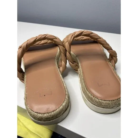 MARC FISHER jamie tan braided slide sandals 8.5 - Picture 4 of 8